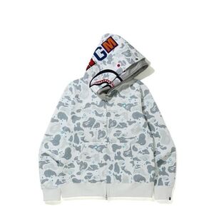 Bape Gray Camo Shark Hoodie